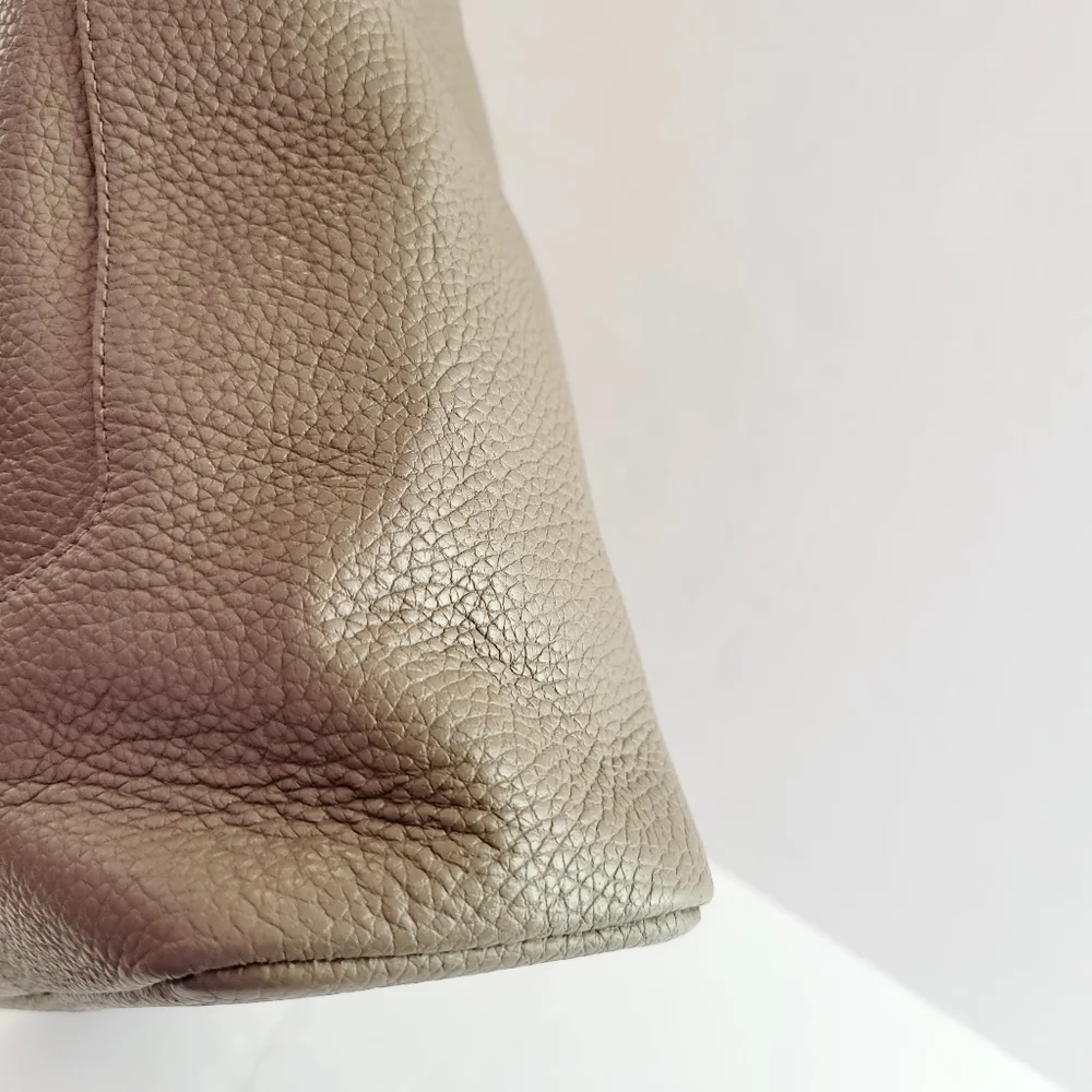 Furla Pebbled Leather Hobo Bag Beige